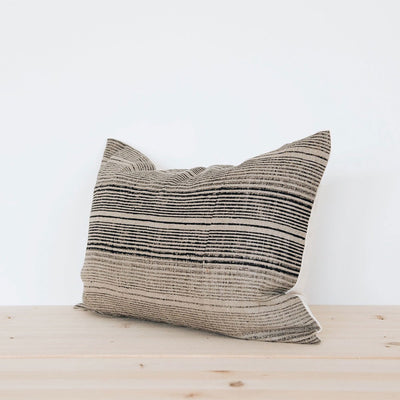 Linen Hand Block-Printed Pillow Cover No. 01212