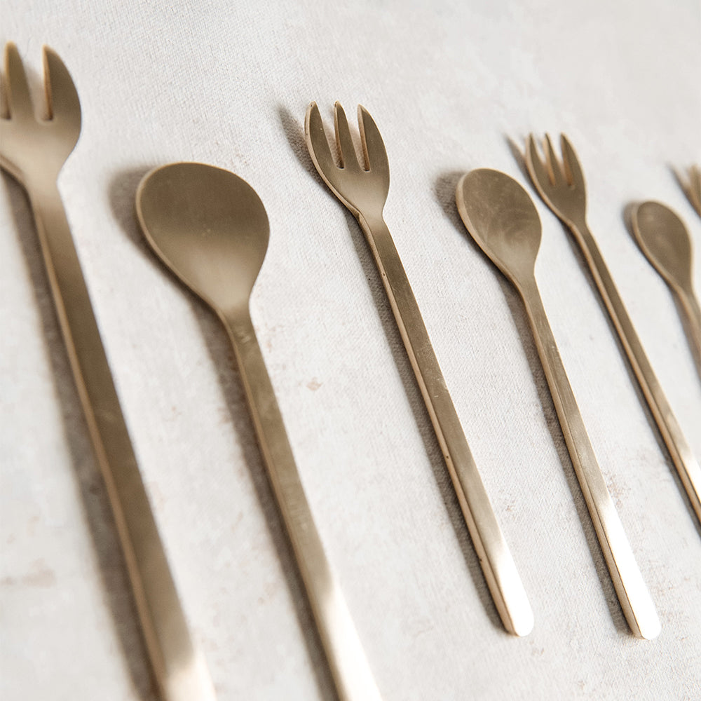 Brass Dessert Utensil Set