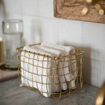 Malleable Brass Wire Storage Basket