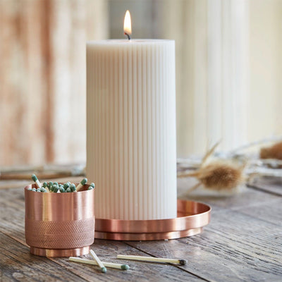 Ribbed Pillar Candle