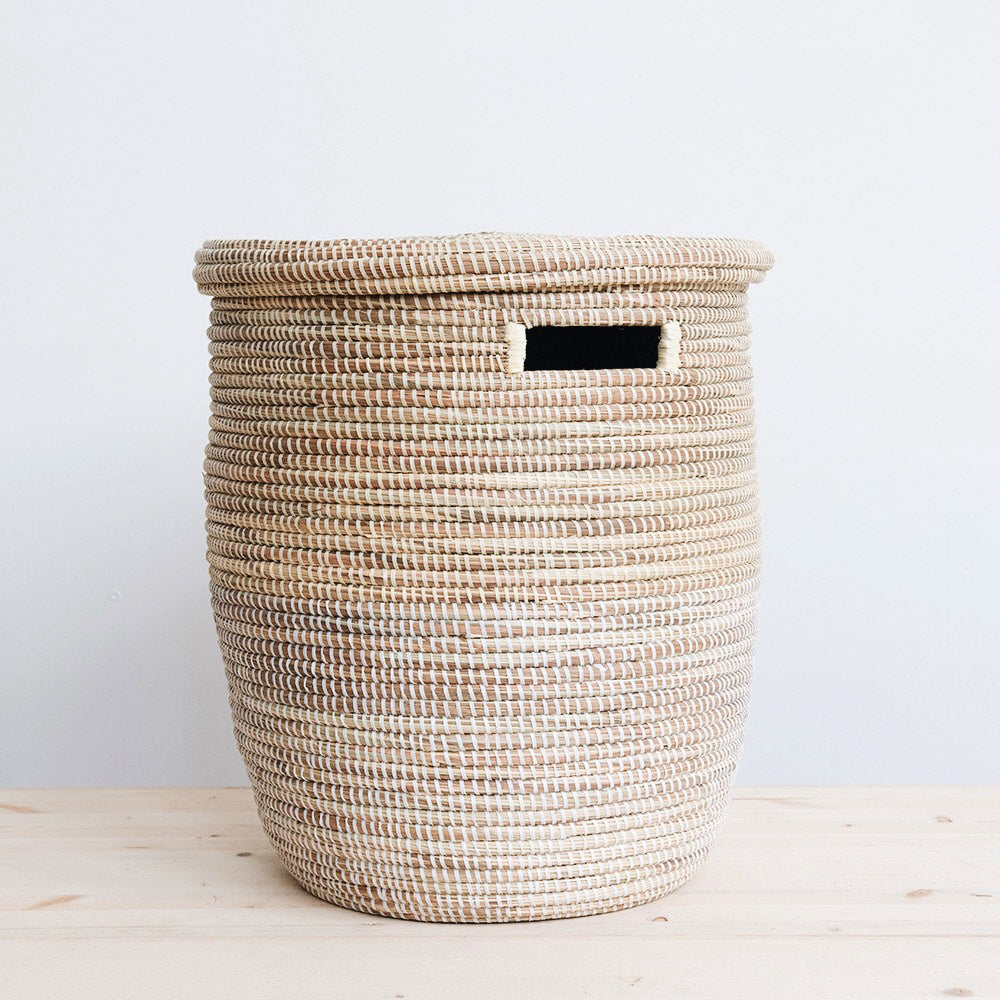 Flat Lid Storage Laundry Basket - Cream Dipped