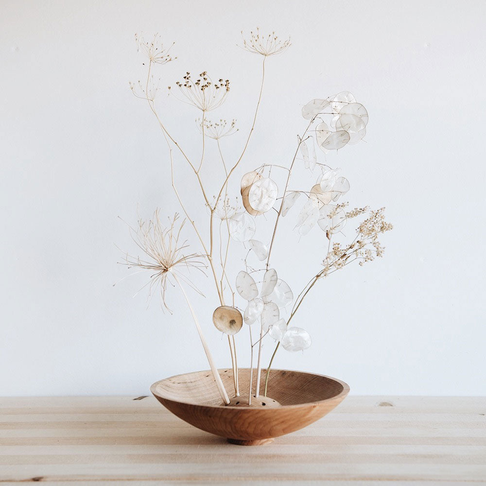 Wood Dried Flower Bowl