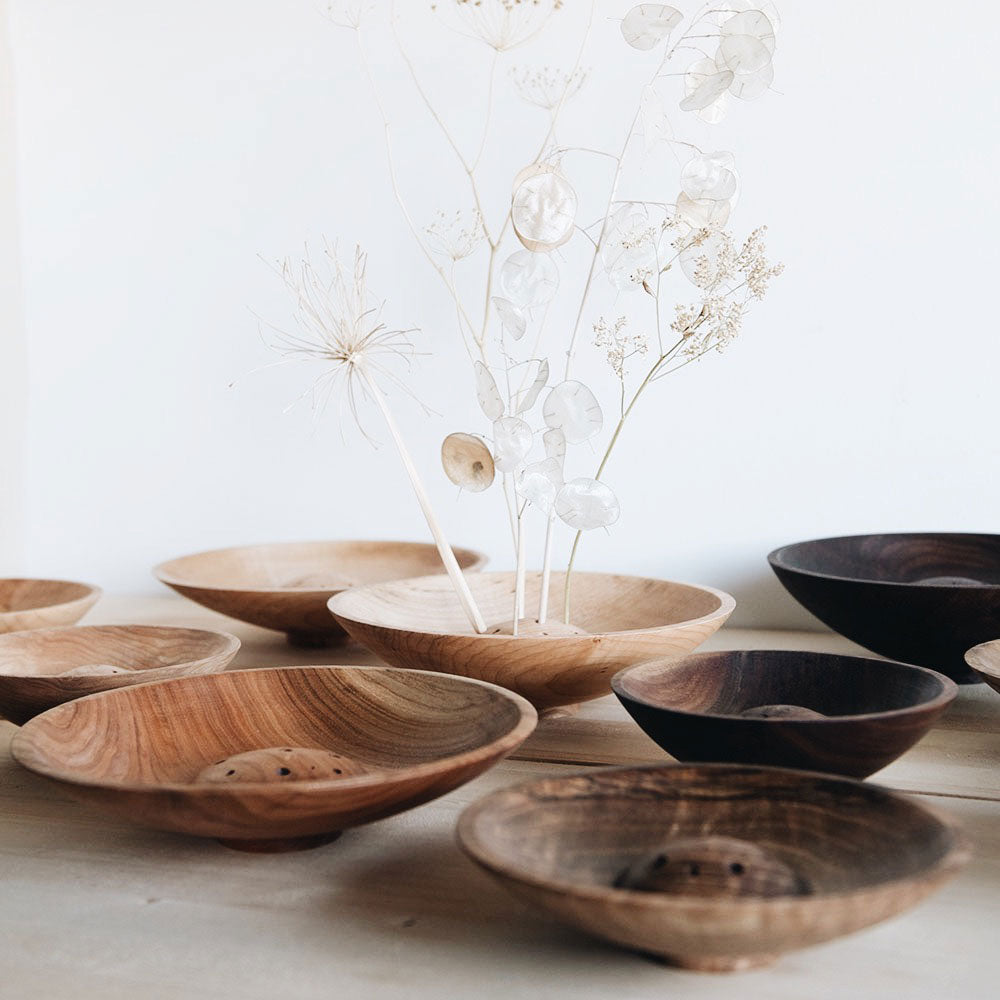 Wood Dried Flower Bowl