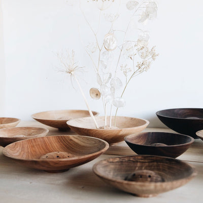 Wood Dried Flower Bowl