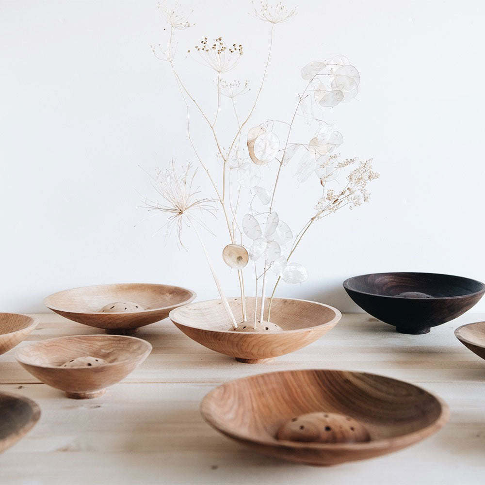 Wood Dried Flower Bowl