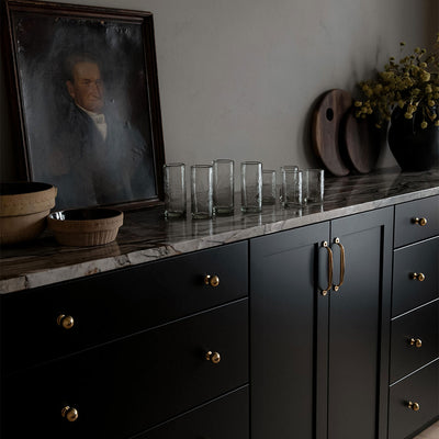 Hand-etched Floral Recycled Glassware