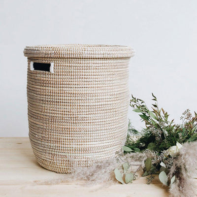 Flat Lid Woven Storage Laundry Basket