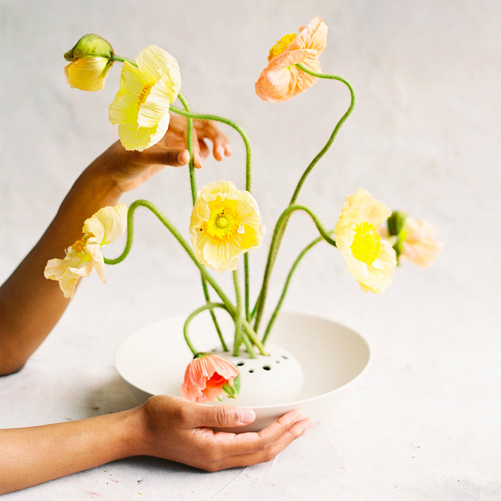 Ceramic Flower Frog Bowl