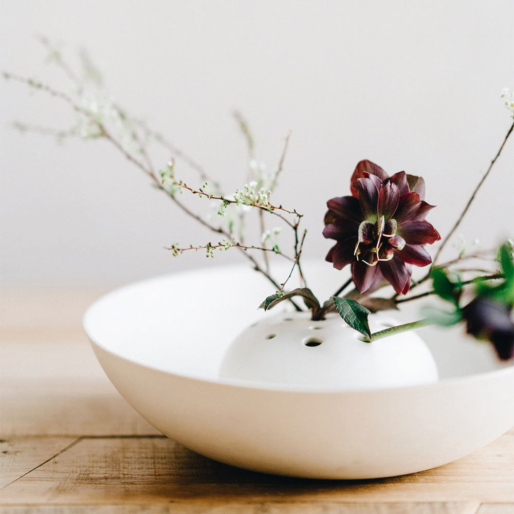 Ceramic Flower Frog Bowl