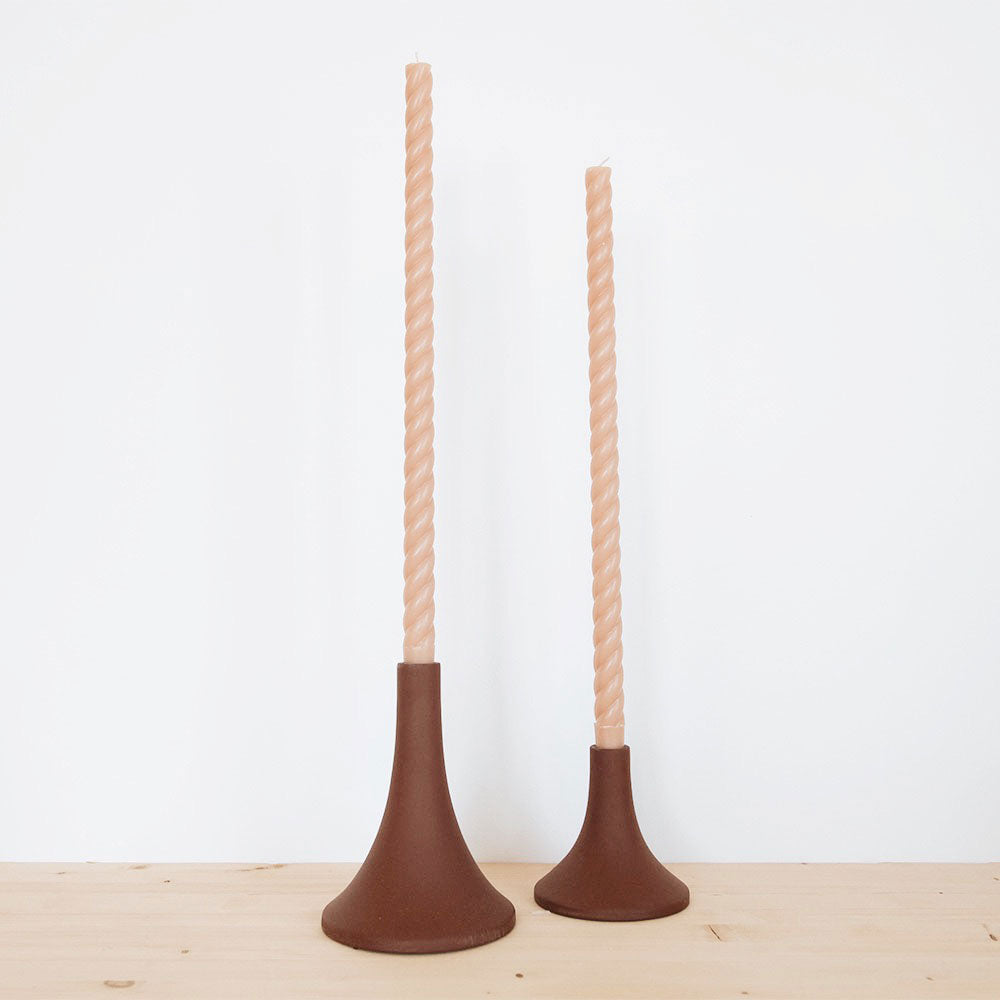 Grand Ceramic Taper Candlestick - Earth