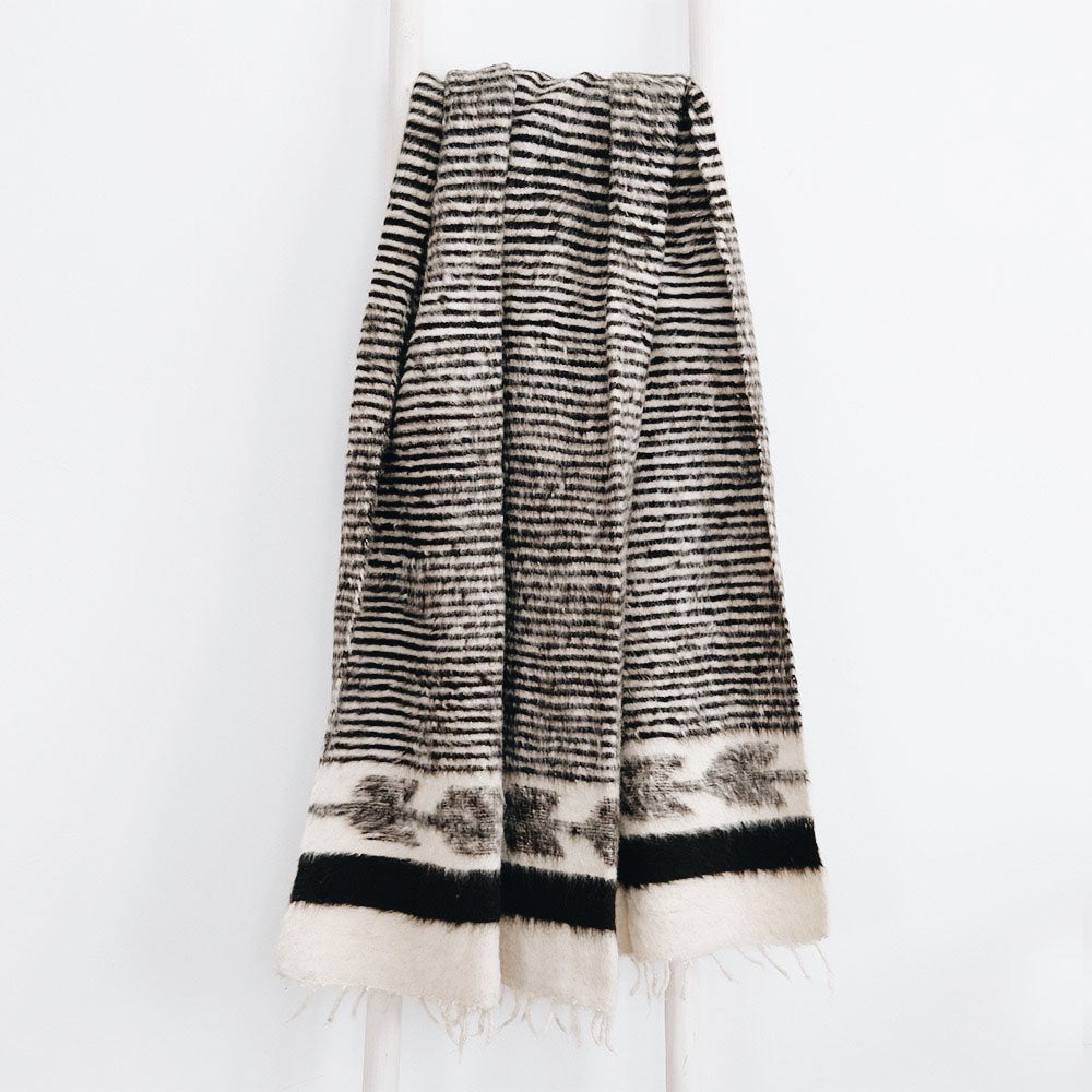 Hand-Loomed Blanket - Black/Brown