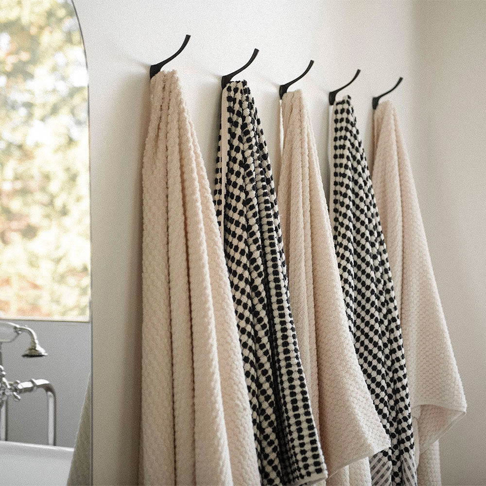 Hand-loomed Turkish Cotton Towel - Natural Dots