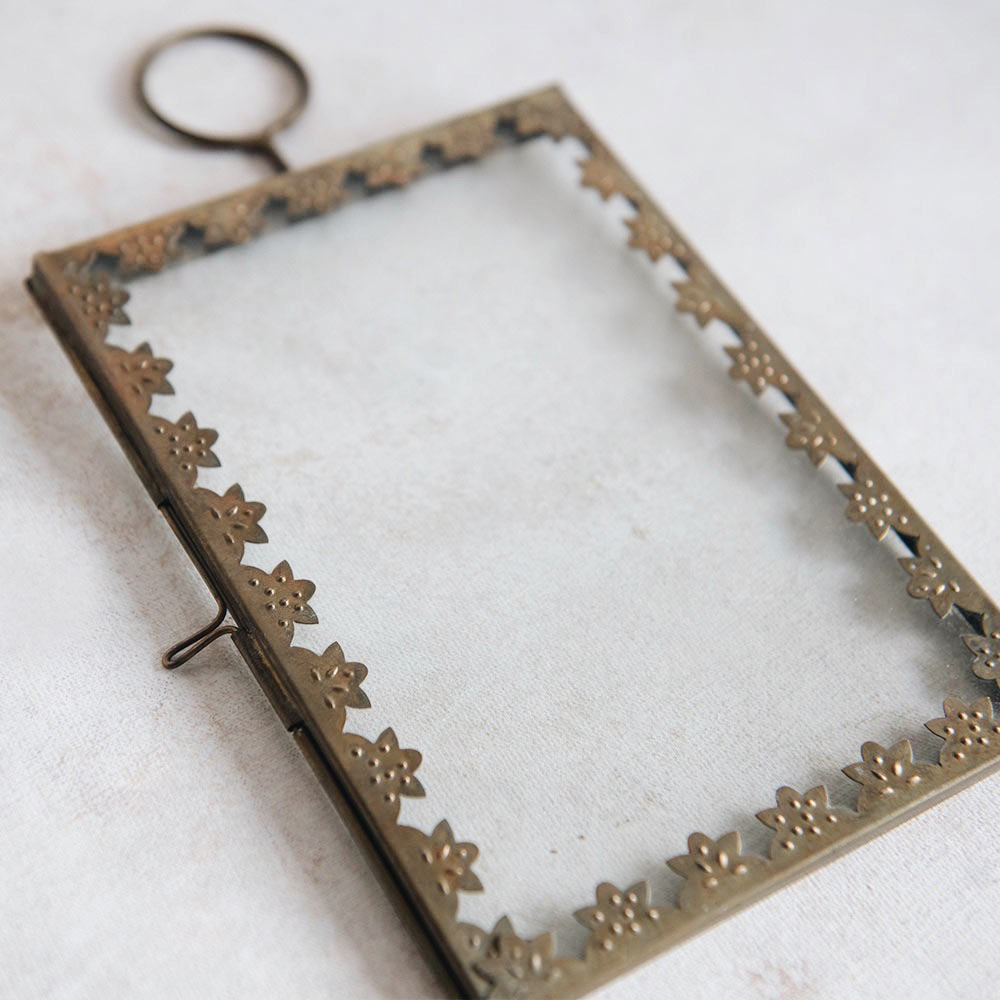 Brass & Glass Hanging Frame