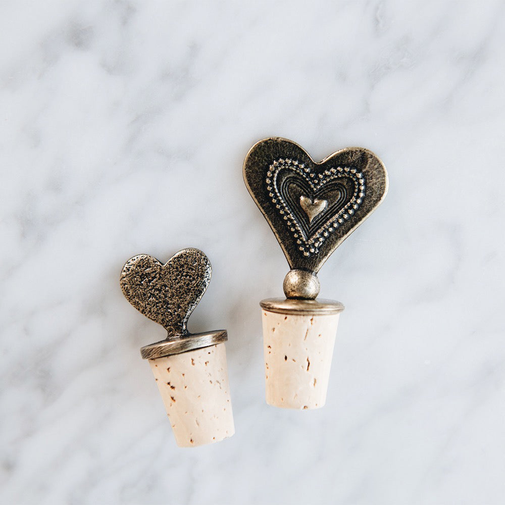 Brass Heart Bottle Stopper