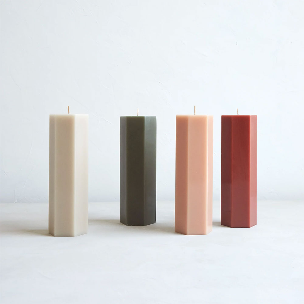 Large Hexagon Pillar Candle