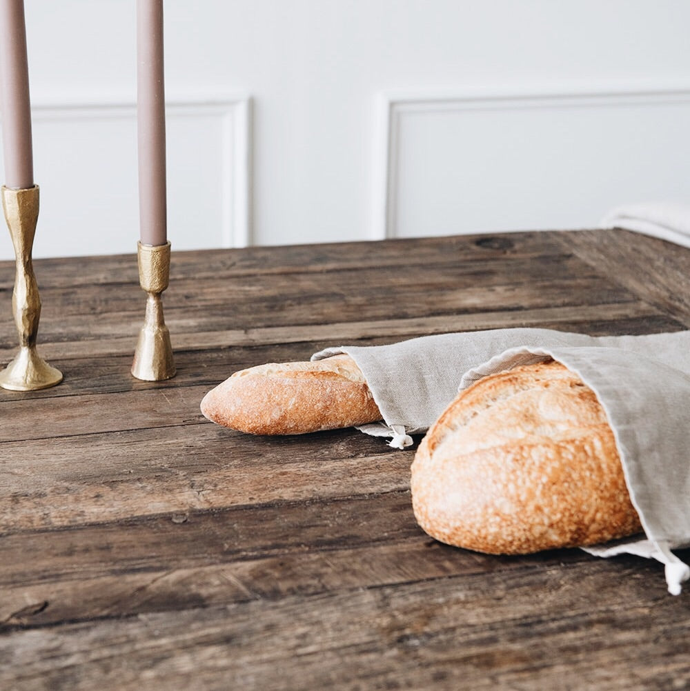 Linen Bread Storage Bag - Baguette