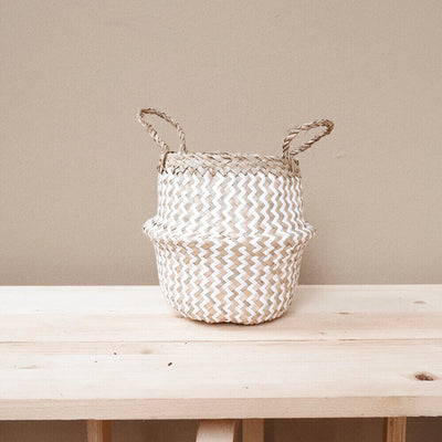 Mini Belly Basket - White Zigzag