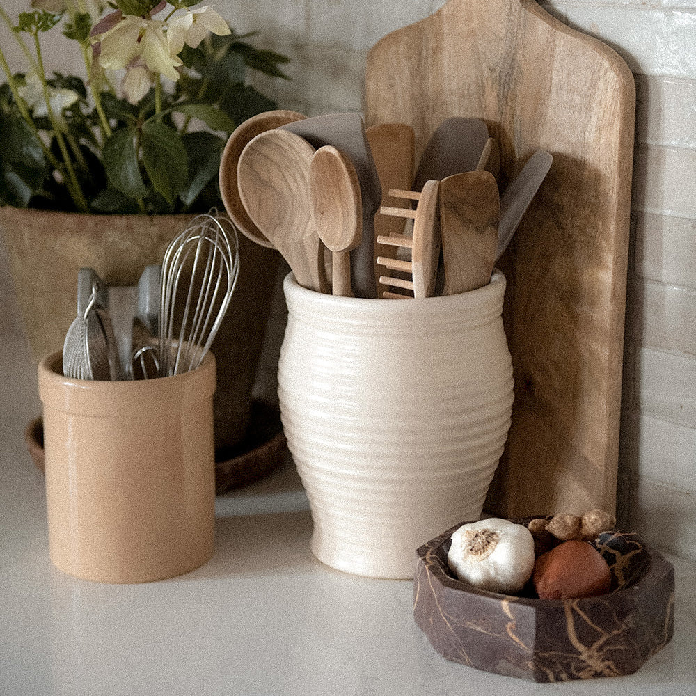 Red Marble Octagon Bowl