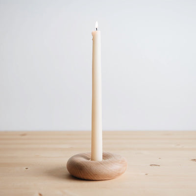 Round Maple Candle Holder