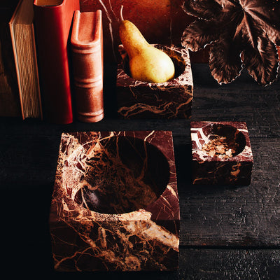 Red Marble Modern Bowl