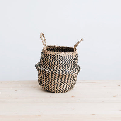 Mini Belly Basket - Black Zigzag