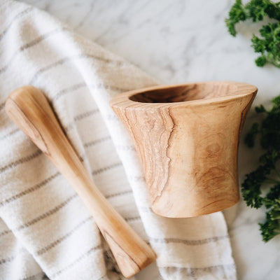 Wild Olive Wood Pestle and Mortar