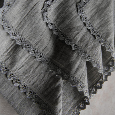 Pointelle Lace Table Textiles - Grey