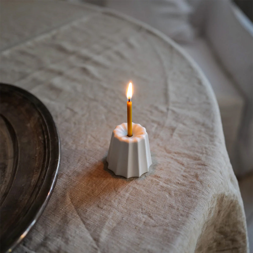 Scalloped Porcelain Candle Holder