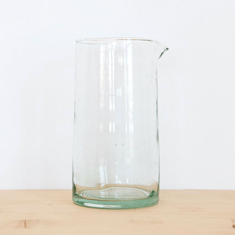 Handblown Recycled Glass Pitcher