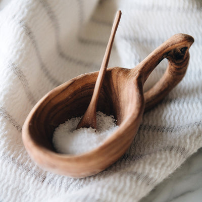 Wild Olive Wood Spice Bowl & Spoon