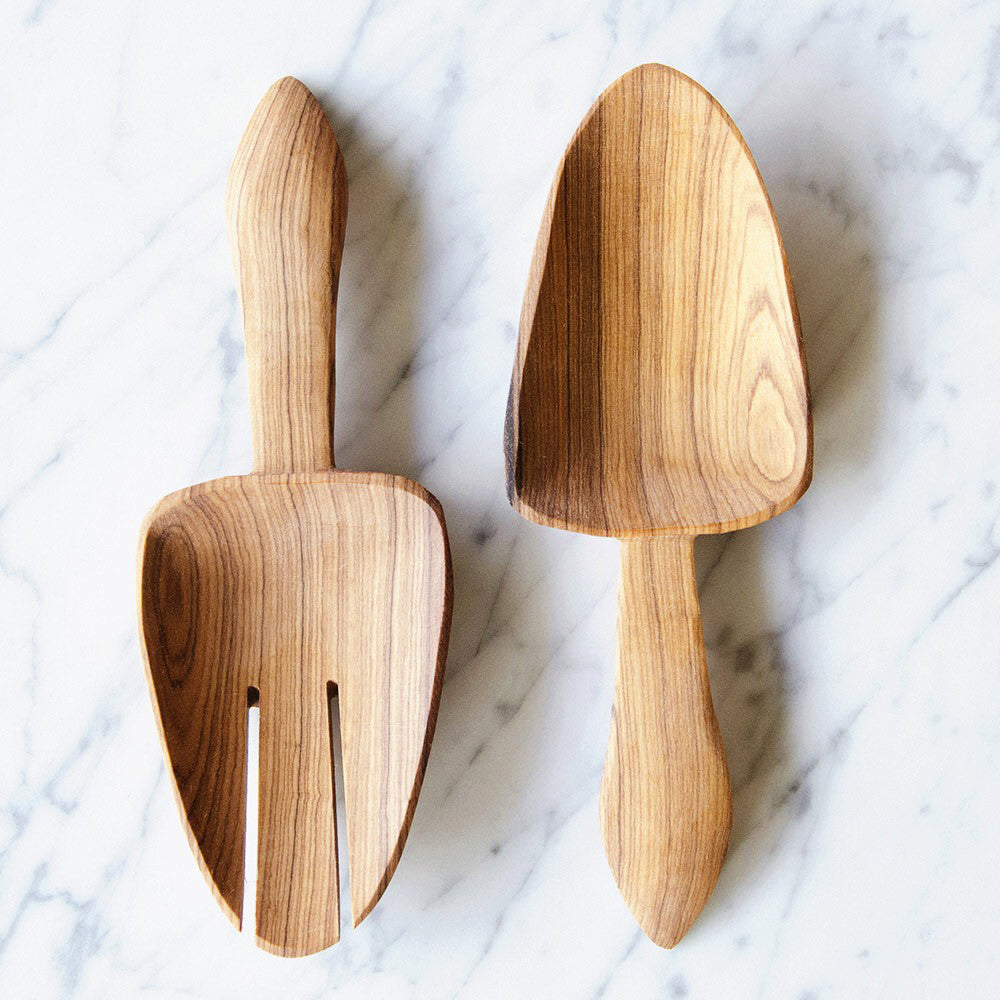 Wild Olive Wood Shovel Salad Servers