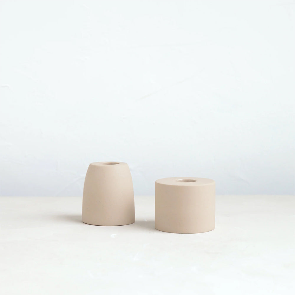 Sand Ceramic Candle Holders