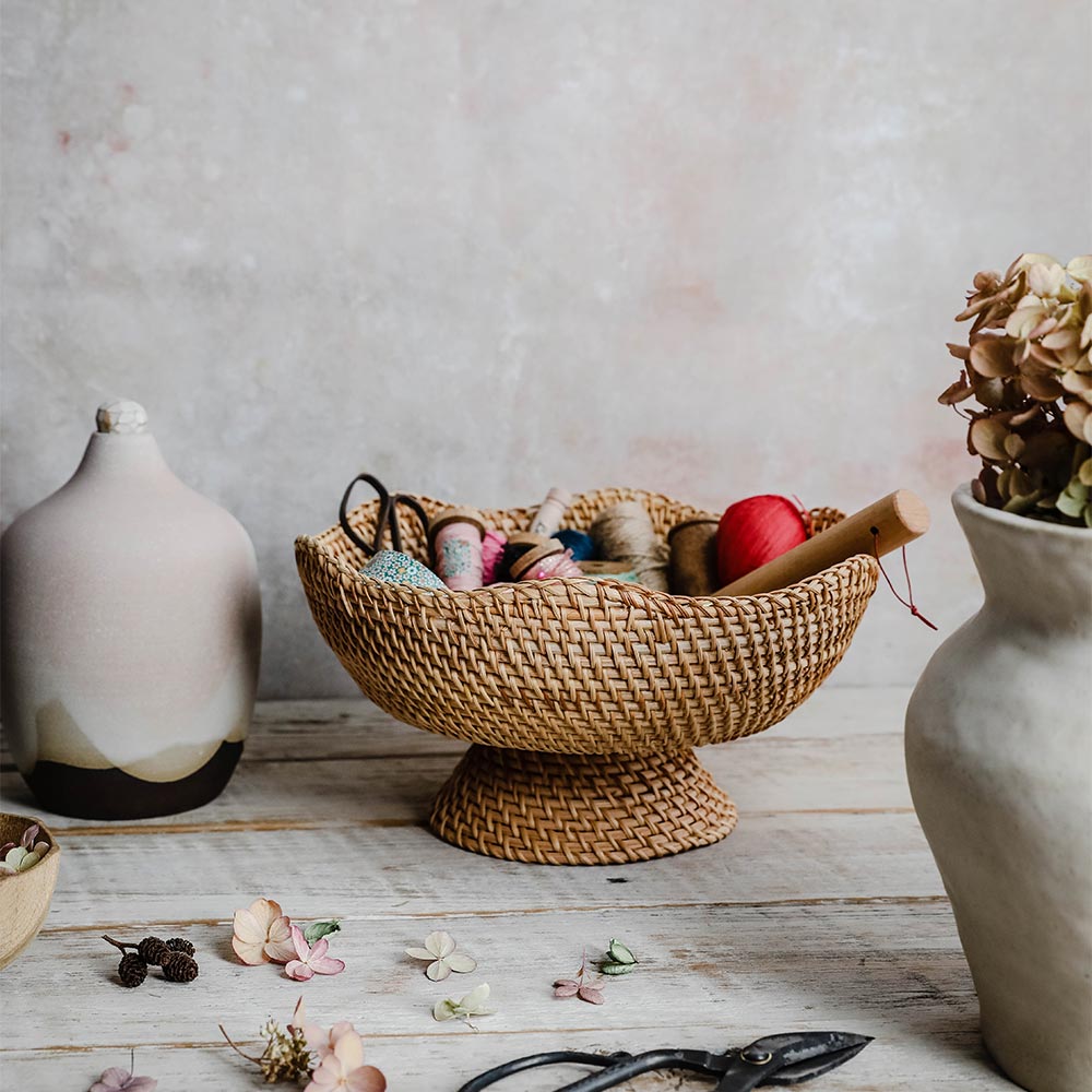 Rhode Rattan Scalloped Bowl