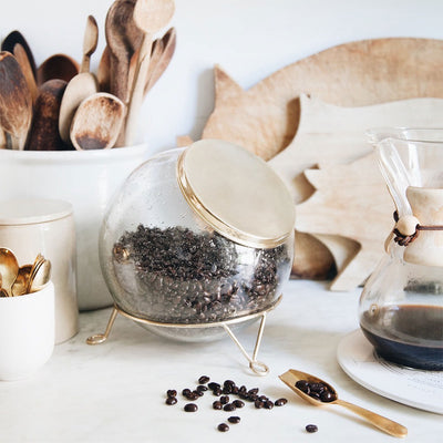 Hand-blown Glass Storage Jar