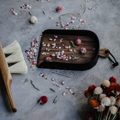 Walnut and Leather Dustpan