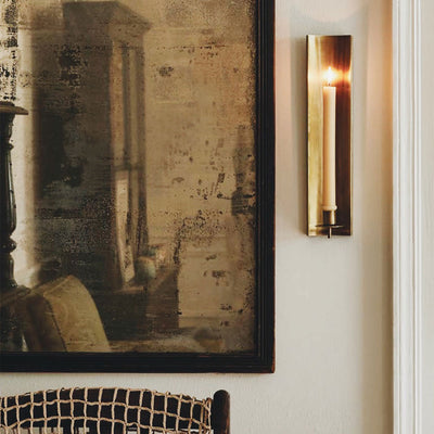 Brass-plated Candle Sconce - Long