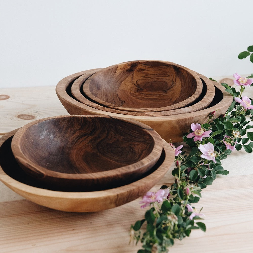 Hand Carved Wild Olive Wood Bowl - Small