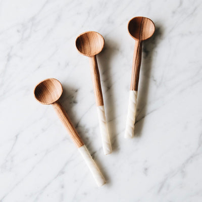 Wild Olive Wood Coffee Scoop Set