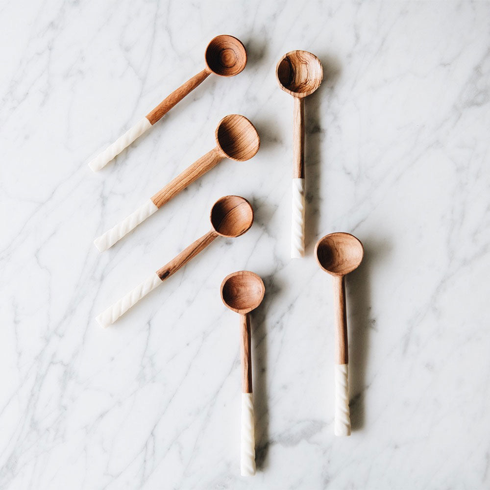 Wild Olive Wood Coffee Scoop Set