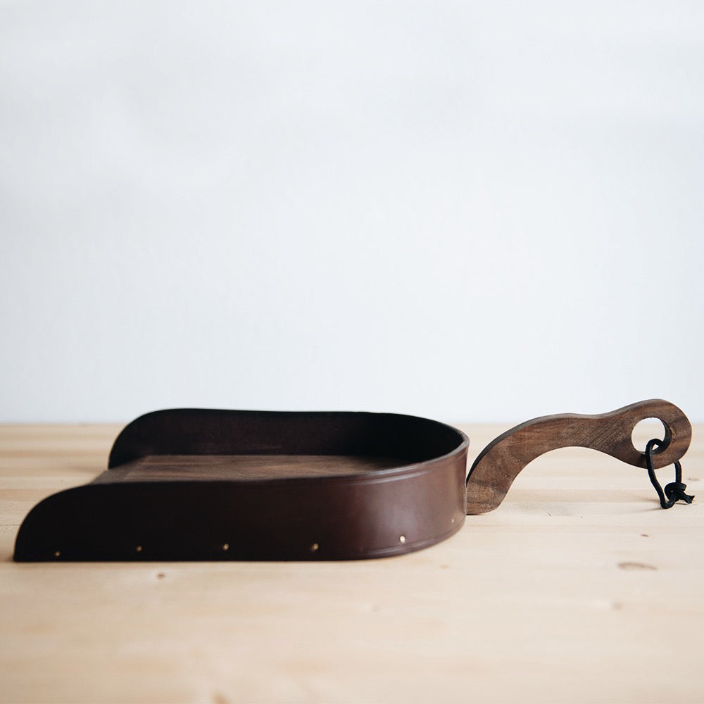 Walnut and Leather Dustpan