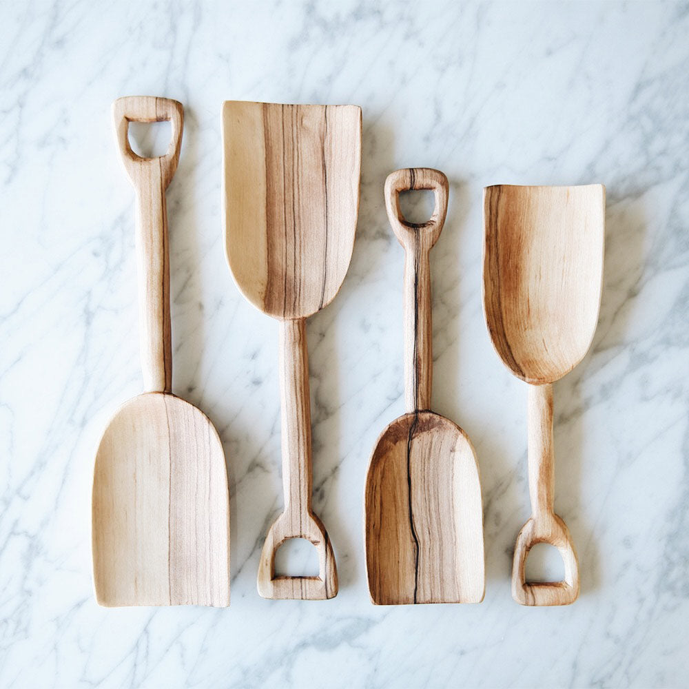 Wild Olive Wood Kitchen Bin Shovel