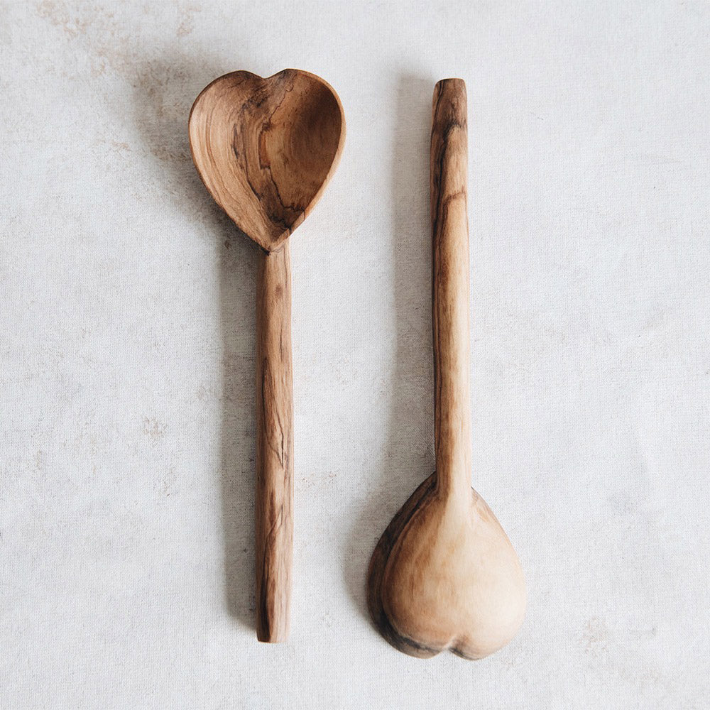 Wild Olive Wood Heart Spoon