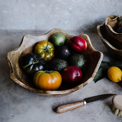 Scalloped Wooden Bowl