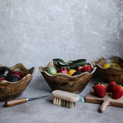 Scalloped Wooden Bowl