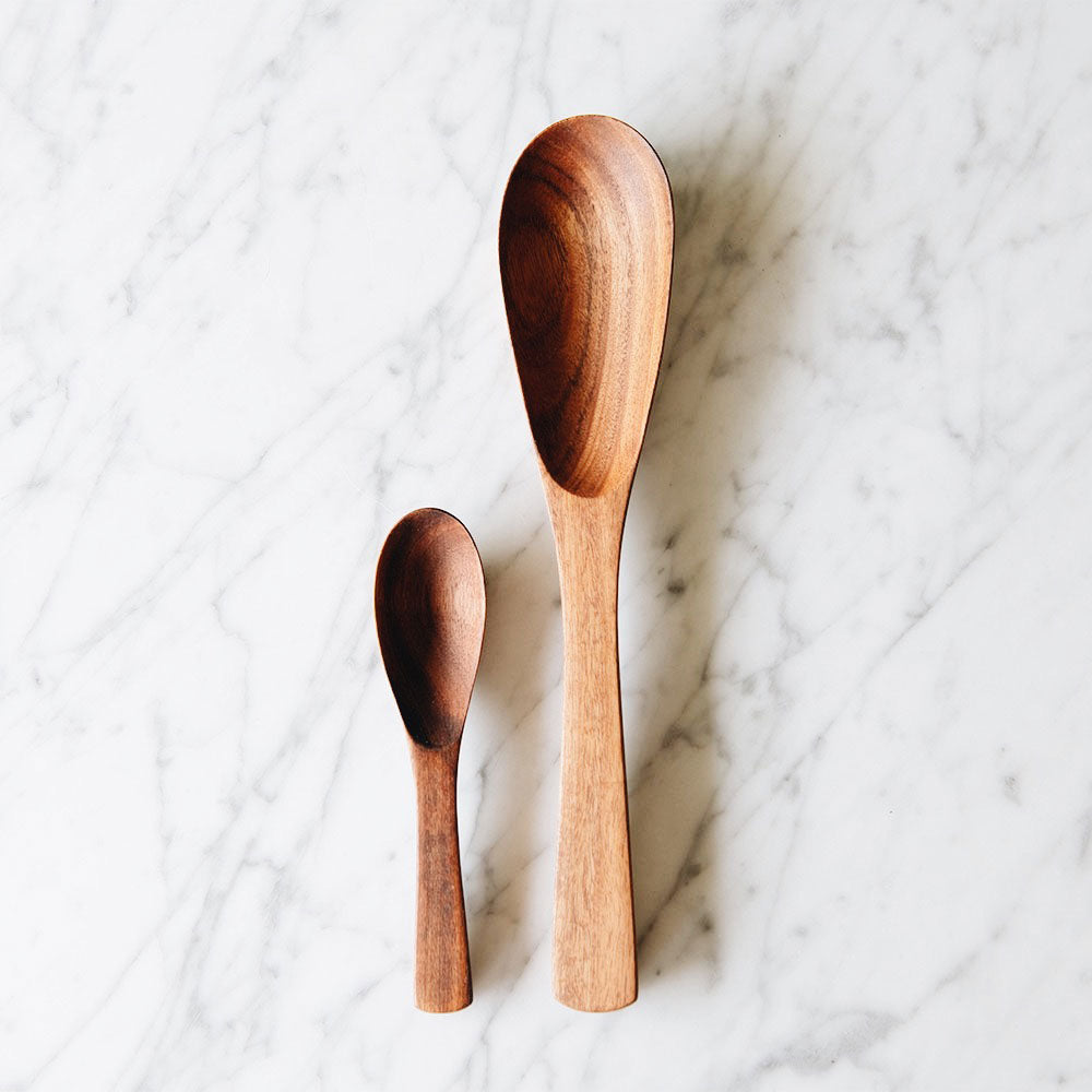 Acacia Wooden Oval Spoon Set