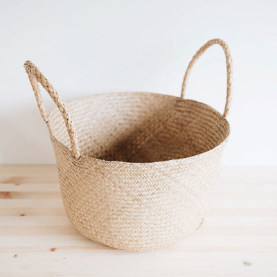 Woven Floor Basket With Handles